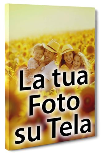 ConKrea - Quadro Personalizzato su Tela Canvas - Stampa la tua Foto su Tela in Alta Definizione con Telaio in Legno Massello - Pronto da Appendere - 30x50 cm