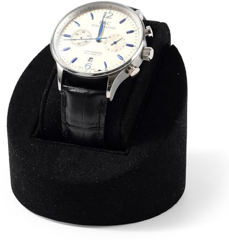 Papten Supporto per orologi in pelle – Supporto per orologio singolo per uomo e donna di alta qualità in morbida pelle naturale (nero)