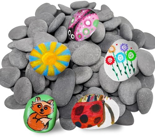 LuLiyLdJ 40 Pezzi Dipingere i Ciottoli, Pietre Piatte per Pittura, Pietre da Dipingere, Sassi da Dipingere, Pietre Piatte da Dipingere, Decorative per Acquario e Giardino 1-3cm
