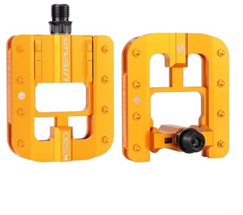 Eawfgtuw Pedales plegables de aleación de aluminio con clavos antideslizantes de doble cara y reflector, ideales para ciclistas que buscan soluciones de almacenamiento seguras, pedales plegables de