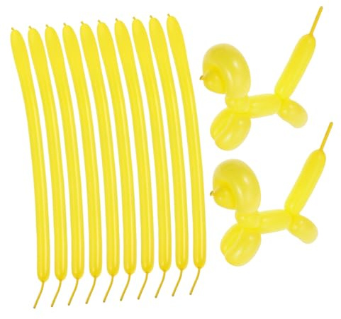 WHAMVOX 100 Pièces Ballons Latex Jaunes à Modeler Ballons Longs pour Décoration de Fête pour Anniversaire Mariage Résistants et Faciles à Gonfler