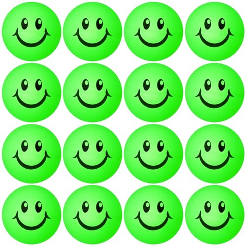 Soulchen 36 Pcs Glow in The Dark Table Tennis Balls, 40mm,Grin