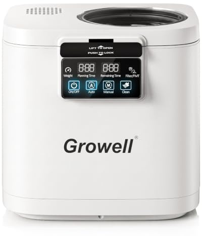 Growell 4L Electric Composter for Kitchen, Brushless Motor, White