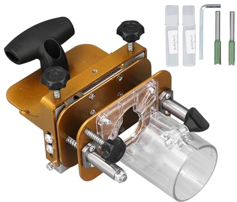 Mortising Jig 2 in 1, Wood Router Slotting Locator, Stainless Steel Adjustable Mortise and Tenon Jig with Width Depth Height Customization, Precision Woodworking Tool for DIY Proje