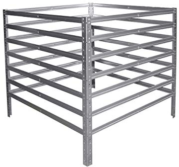 shelfplaza® HOME Komposter Metall 90x60x60 cm/Komposter 324 Liter/Komposter Stecksystem als Garten Komposter Metall verzinkt als Kompostierer für Garten Komposthaufen Metall/Kompost