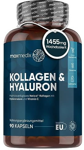 Marine Collagen Capsules 1455mg - 120 Capsules - Naticol Type 1 Collagen Supplements for Women & Men - Hydrolysed Marine Collagen Peptides Complex with Hyaluronic Acid, Vitamin C, Zinc & CoQ10
