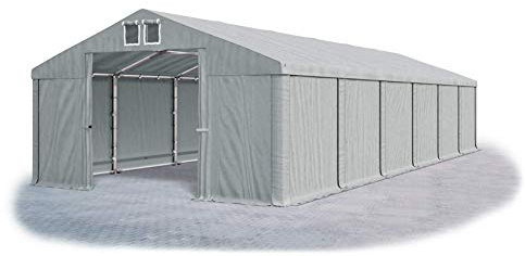 Das Company Lagerzelt 6x12m wasserdicht grau Zelt 560g/m² PVC Plane ganzjährig Zelthalle Winter SD