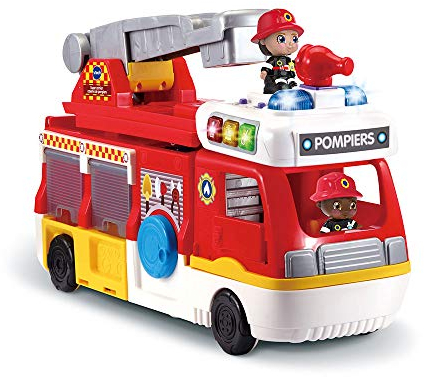 VTech - Tut Tut Copains - Super Camion Caserne de Pompiers, échelle, Camion, hélicoptère – 1/5 Ans– Version FR