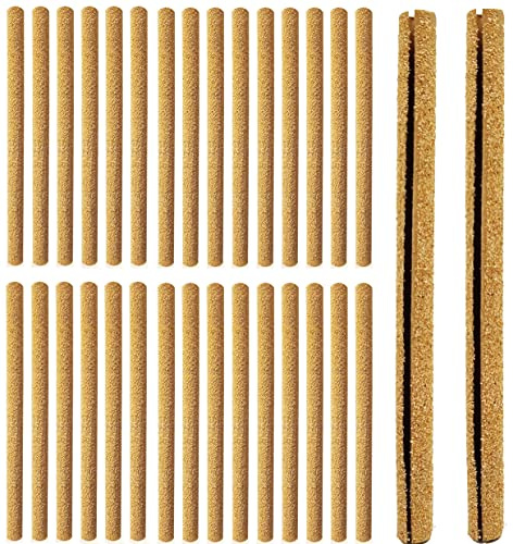 Docuuleuy 30pcs Sand Perch Covers for Birds, 7.5 x 0.43, Natural Wood Perch Platform Paw Grinding Stick for Parakeets, Canaries, Finches & Other Small Birds
