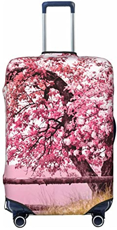 TOMPPY Plommonträd blomning tryckt bagageskydd anti-repor resväska skydd elastisk resväska skydd passar 45 – 86 cm bagage, Svart, X-Large