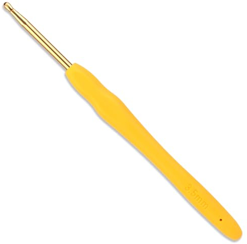 Häkelnadeln Set, 3,5mm Ergonomische Häkelnadel mit Rutschfest, Häkelnadeln Nadelset Aluminium, Häkeln mit Gummi Softgriff für Arthritische Hände Erfahrene Häkelliebhaber