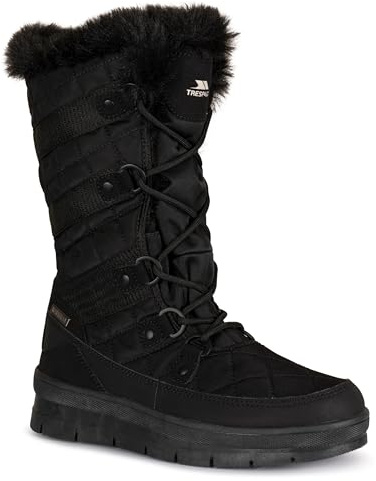 Trespass Women's Snow Boots Evelyn - Waterproof, Insulated, Faux Fur Trim, UK Size