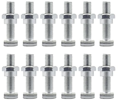 Ampper Replacement Battery Terminal Bolt and Shoulder Nut Set M8 Thread, M8 x 35 mm Shulder Nut and Square Head Bolt, Pack of 12 Sets