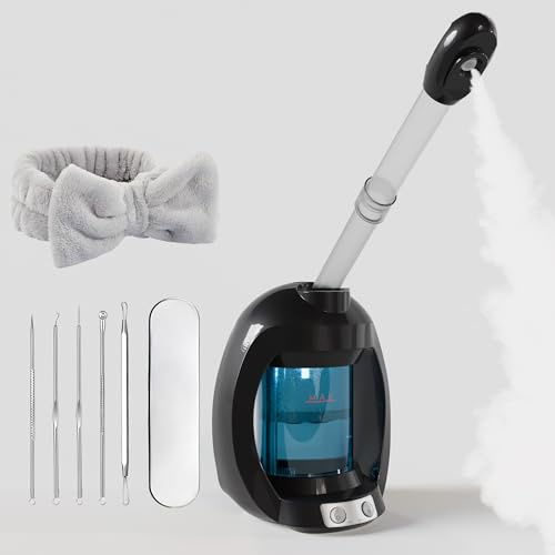 Dress Vous Vaporizador Facial Nano Iónico Para Limpieza Facial Profunda, Vaporizador Para Esteticistas, Vaporizador Facial Profesional Para Spa Facial En Casa. (Negro)