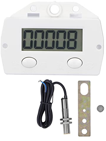 CContador Digital Magnetico Industrial, 0-99999 Contador Digital de Punzonado, Punzón Contador Electrónico de Pulsos LCD con Inducción Magnético para Punzonadoras Industriales, Máquinas Herramienta