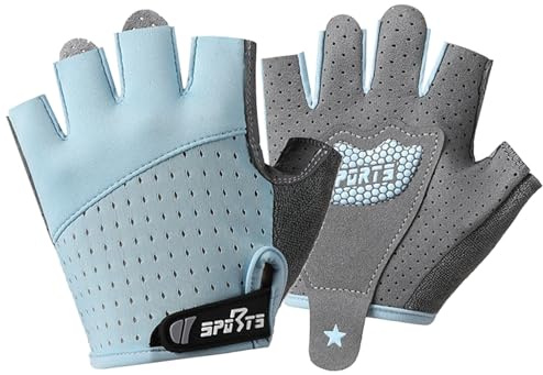 Fahrradhandschuhe Kinder Fingerlose Handschuhe für Jungen Mädchen 5-8 Jahre Reithandschuhe Kinder Atmungsaktive Halbfinger Handschuhe Kind Rutschfeste Sport Handschuhes für Rollschuhlaufen Klettern