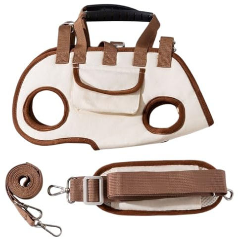 Cat and Dog Carrier Bag, Travel Bag, Leash, Canvas pet Tote, Crossbody Bag, Shoulder Tote, Adjustable Shoulder Strap, mesh Ventilation Panel, Suitable for Small and Medium Cats and Dogs (Large)