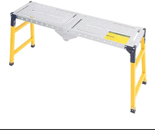 Piattaforma di lavoro pieghevole 2 in 1, con gambe regolabili in altezza, 120 x 36 cm, pieghevole, con superficie antiscivolo, per fai da te e lavori di ristrutturazione (120 cm)