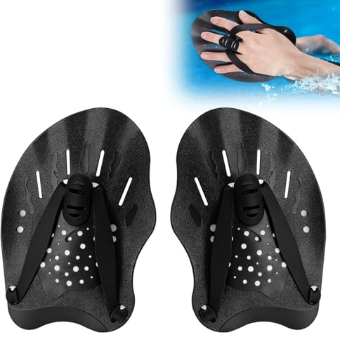 1 Paio Di Paddles in Silicone per Allenamento Di Forza | Flessibili, Ergonomiche, Migliorano Tecnica E Resistenza, Ideali per Nuotatori, Fitness E Competizione. Facili Da Pulire.