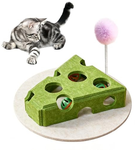 SNSYGN Giocattolo di intelligenza per gatti, in feltro, interattivo, con labirinto e palline sonaglie, giocattolo per gatti per favorire l'auto-attività mentale