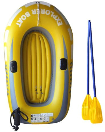 Bateau gonflable 1/2 personne – Kayak gonflable d'été double PVC | Bateau de pêche portable pliable épais pour sports nautiques en plein air