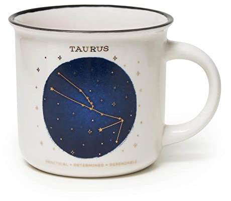 Legami - Tazza, Count Your Lucky Stars, Tazza in Porcellana New Bone China, Segno Zodiacale Laminato in Oro, Utilizzabile in Lavastoviglie, Capacità 350 ml, Tema Taurus
