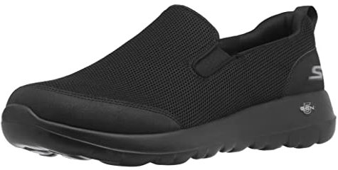 SKECHERS Men's Go Max Clinched-Athletic Mesh Double Gore Slip on Walking Shoe, 7 UK X-Wide, Black
