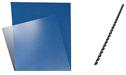 Leitz 73860003 Deckblatt Klarsichtfolie, A4, 100 Stück, glasklar & Plastikbinderücken (A4, Kunststoff, 6 mm, 25 Blatt) 100 Stück schwarz