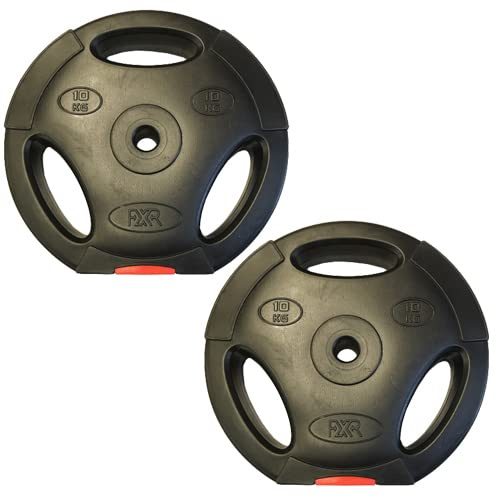 FXR Sports Tri Grip Vinyl 10kg Weight Plates - Pair