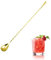 Jagowa 1 Piece Stainless Steel Bar Mixing Spoon 30 CM/12 Inch Spiral Teardrop End Design Long Handle Spoon Cocktail Shaker for Home Bartender Use (Gold)