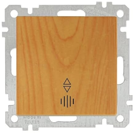 Mutlusan Candela - Kontrollschalter/Schalter mit Kontrollleuchte/Glimmlampe/beleuchtet · Eiche/Holz/Hell · Unterputz/UP/Einbau/Wandeinbau