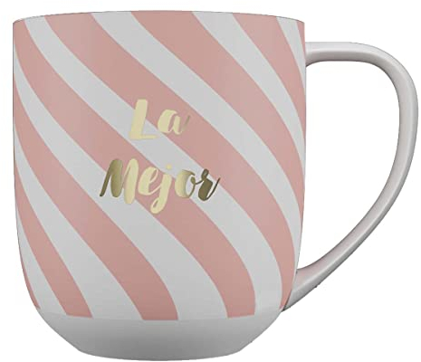 DRAEGER PARIS 1886 - Taza de Cerámica Azul/Rosa con Mensaje La Mejor - Diseño Chic con Oro Caliente, 320 ml - Apta para Lavavajillas - Decorativa y Emotiva - Calidad y Estilo desde 1886
