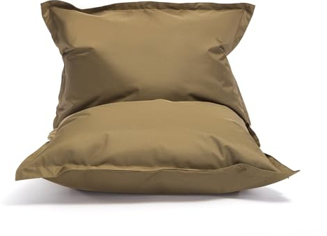Ecopuf Puff, fåtölj, sittsäck, slitstark, vattentät polyesterkudde, sittsäck, golvkudde, utomhussäck fylld med EPS-polystyrenpärlor, storlek S, 140 x 100 cm