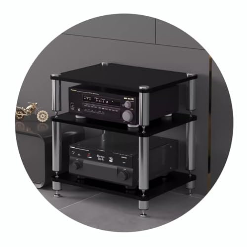 HIFI Ständer AV Regal mit stoßdämpfenden Füßen - 2/3/4 Ebenen HiFi Rack Audio Rack für Audio Video Komponenten Schrank und Plattenspieler Ständer