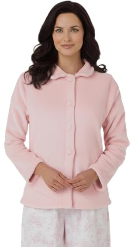 INSIGNIA Womens Luxury Supersoft Fleece Bed Jackets Short Gowns Tops (UK, Numeric, 12, 14, Regular, Regular, Pink)