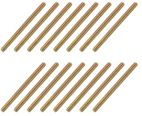 sourcing map 16 Pack Fully All Threaded Rod 1/4 Thread, 3-1/4 Length, Thread Screw Threaded Rod Screw Sofa Foot Screw Bolt for Chair Furniture Mounting Assembly Fastening