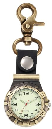 Weicam Unisex Casual Pocket Watch Luminous Pin-on Brooch Watch Analog Quartz Watches Key Chain