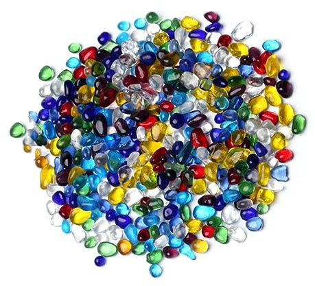 Garneck 500g Glänzende Glasteine Dekorative Aquariumsteine Für Fischbecken Vasen Und Blumentöpfe Bunte Kristallsteine Für Kreative -projekte Und Aquarien-Dekoration