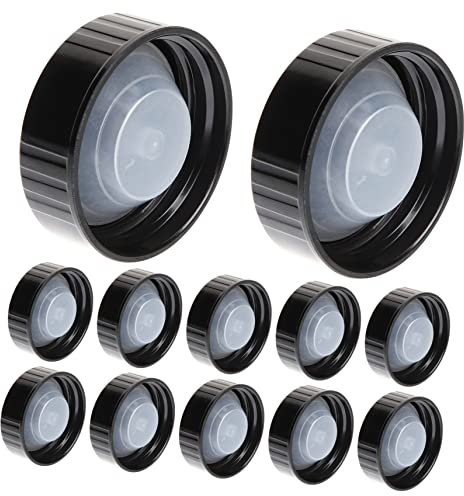 BESTYASH 1 Jeu Capsules De Bouteille Noires Bouchons À Vis Plastique Pour Bouteilles Étanches Et Réutilisables Pour Conservation 12 Pièces