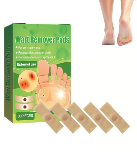 Wart Remover, 30pcs Verruca Treatment Plasters for Adults, Plantar Wart Remover for Hands Feet Face Fingers, Corn Remover Pads, Effective Deep Verruca Removal, Pain Relief, Easy to Use