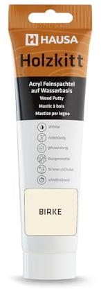 HAUSA Masilla para madera de abedul, 250 g, masilla para madera, masilla de relleno para reparar daños en la madera, listo para usar, excelente poder de relleno