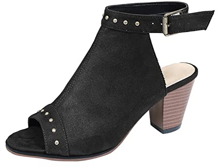 Cocila Tacchi A Spillo Women Flock Tinta Unita Cinturino Con Fibbia Casual Bocca Di Pesce Traspirante Scarpe Tacco Sandali Tacchi A Spillo Basso Argento Da Sposa Donna Slingback Cerimonia