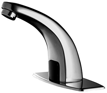 Fyeer Wasserhahn mit Sensor Bad Infrarot Warm Kaltwasser Wasserhahn Automatik Waschtischarmatur Waschbecken Armatur für Badzimmer