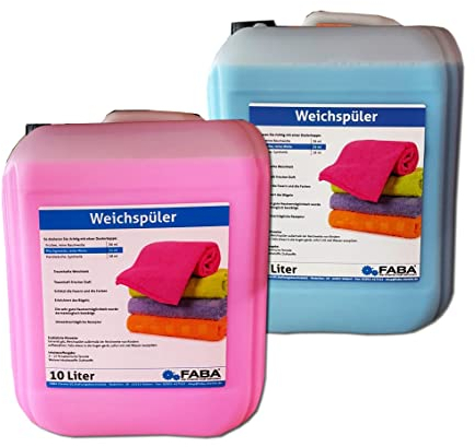 FABA Weichspüler blau/rose, 2x10 Liter, angenehm frisch.