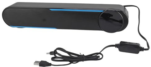 Altoparlante Soundbar Cablato, Soundbar USB 2.0 con Audio Surround HiFi con Regolazione del Volume e Luci a LED, Barra Audio Touch Control per Intrattenimento Domestico, Ufficio,