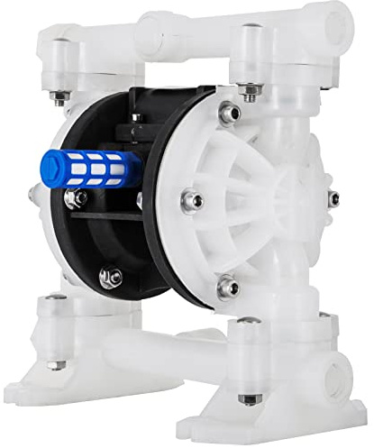 VEVR Pompe Pneumatique à Membrane en Polypropylène Pompe à Membrane Pneumatique Double, Diaphragme en Nitrile Pompe à Air à Membrane 2 Diaphragme Pompe à Membrane pneumatique, Aspiration: 0 à 5 m