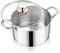 Kochtopf, Onader 3-Lagen Edeastahl Topf Induktion, 5L Kochtöpfe Nudeltopf Suppentopf mit Glasdeckel für alle Herdarten, Gesund & Spülmaschinenfest - 22cm