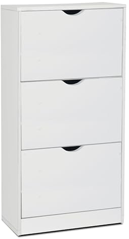 Acomoda Textil - Zapatero 3 Niveles de Madera, Amplio, Resistente y de Fácil Instalación. Organizador de Zapatos Moderno, Fácil Montaje y Robusto. (Blanco)