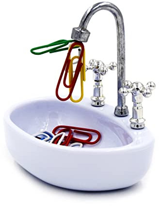Magnetischer Büroklammer-Spender, Wasserhahn-Design, Schreibwaren, Puppenhaus-Dekor für Büroklammern für Reißzwecken, Haircl Magnete, Büroklammer-Organizer, Küchenspüle, Büroklammer-Halter