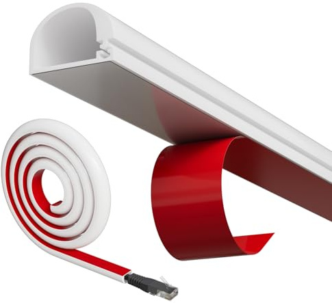 Mini Kabelkanal Weiß Selbstklebend Flexibel,Kabelschacht Weiss,Kabelkanal Wand,Kabel Verstecken Kanal Halbrund Klein Kabelabdeckung,Kabelkanäle TV,Kabelleiste Kabeltunnel,Cable Hider,1M